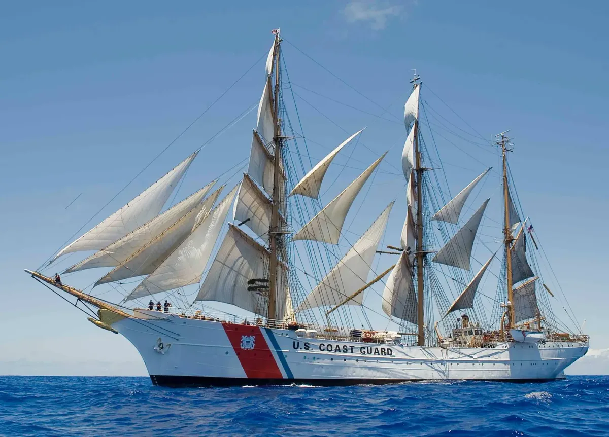 The tall ship Eagle under full sail