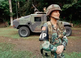 US Army Captain Linda Bray, first woman soldier to command U.S. Troops in combat during Operation Just Cause